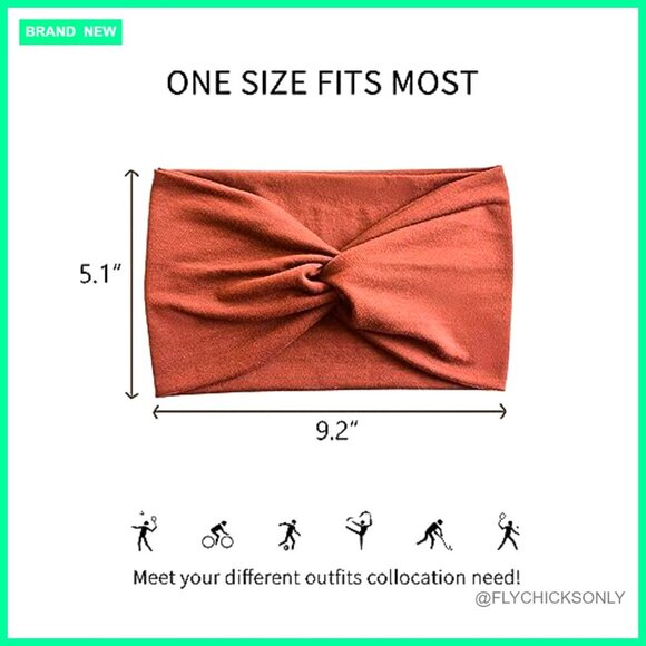 Polyester Spandex Wide Headbands Non-Slip Workout Turban Wrap main image 4